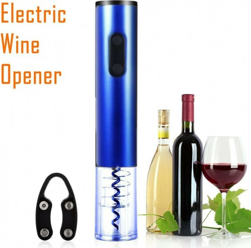 Ηλεκτρικό Ανοιχτήρι Κρασιού - Τιρμπουσόν Electric Wine Opener - Μπλέ