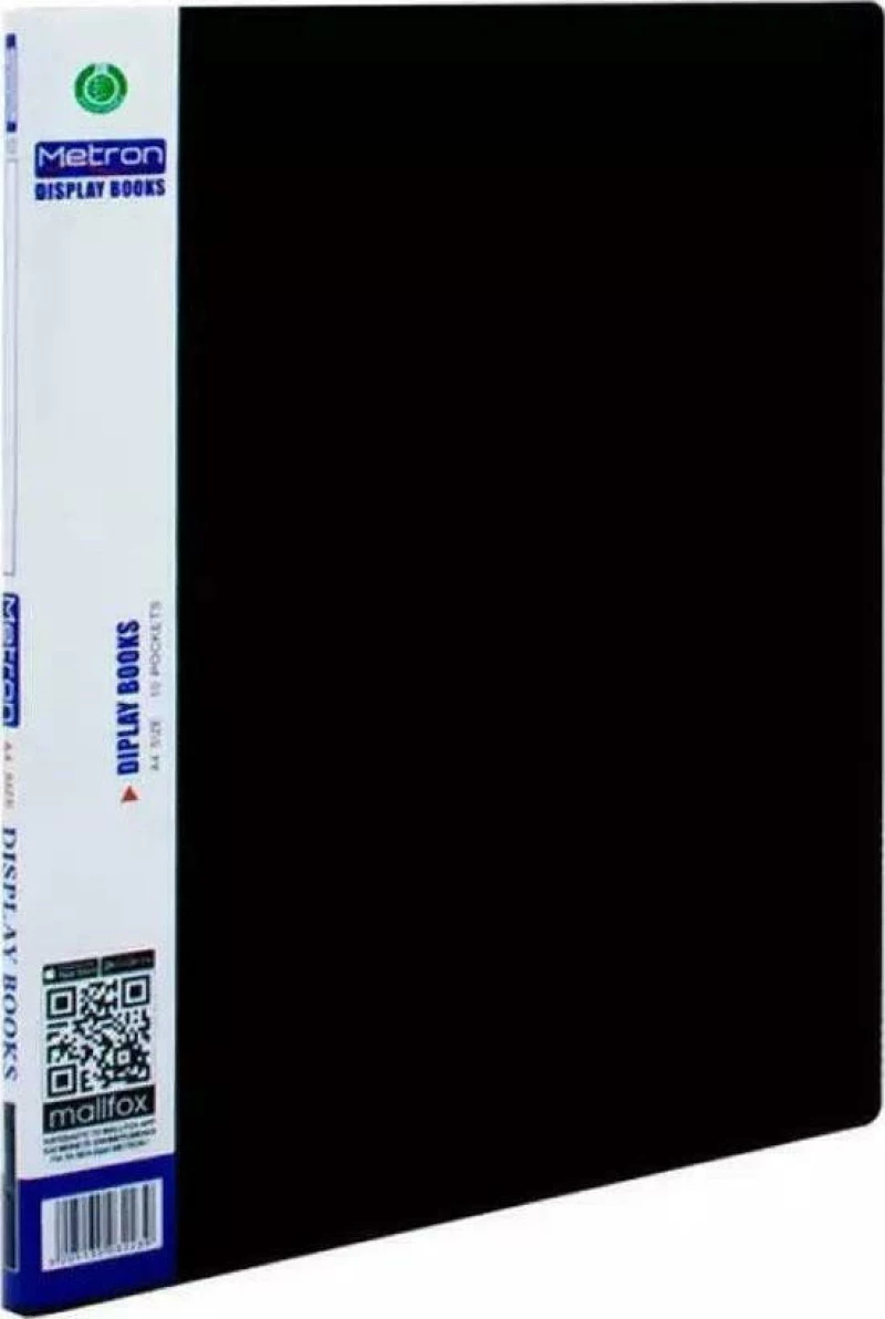 Metron Ντοσιέ Σουπλ με 10 Διαφάνειες για Χαρτί A4 Μαύρο