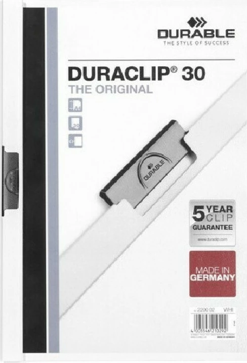 Durable Ντοσιέ με Κλιπ για Χαρτί A4 Λευκό Duraclip 30