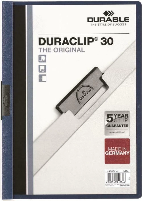 Durable Ντοσιέ με Κλιπ για Χαρτί A4 Μπλε Duraclip
