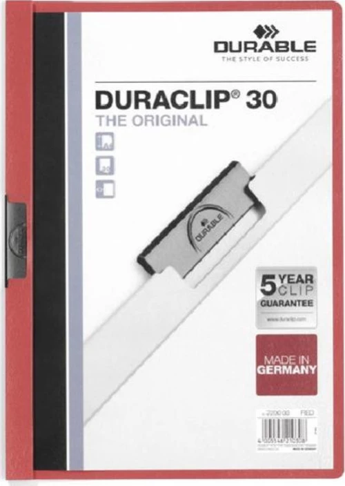 Durable Ντοσιέ με Κλιπ για Χαρτί A4 Κόκκινο Duraclip 30