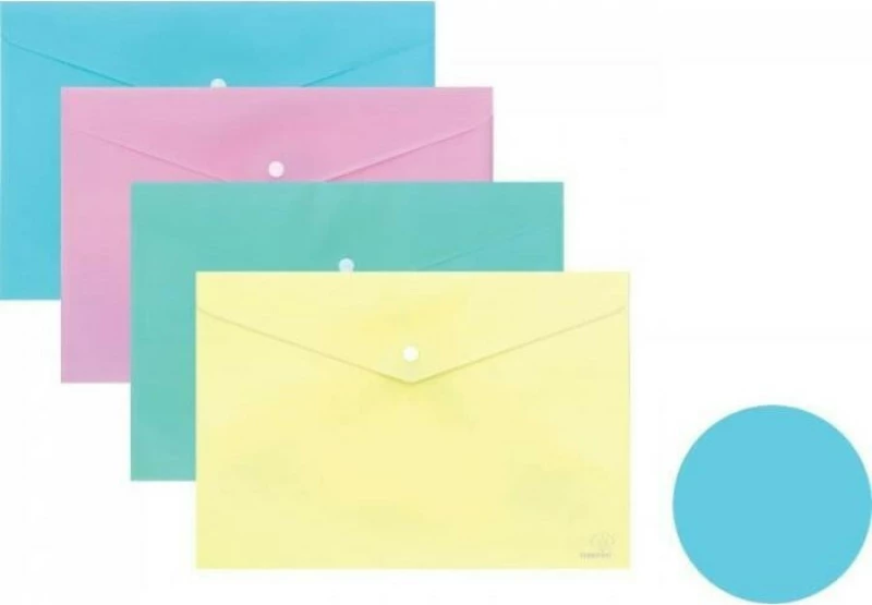 Typotrust Φάκελος με Κουμπί για Χαρτί A4 Γαλάζιο Pastel