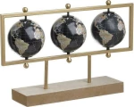 Inart Υδρόγειος Σφαίρα Διαμέτρου 21cm και Ύψους 34cm σε Μαύρο χρώμα