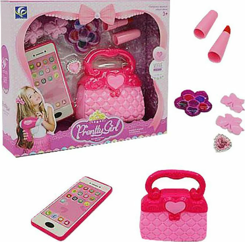 ToyMarkt Σετ Ομορφιάς: Κινητό Μπαταρίας με Τσαντάκι 29x24x7cm
