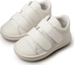 Babywalker Δερμάτινα Sneakers με Αυτοκόλλητο Λευκά