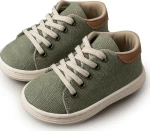 Babywalker Υφασμάτινο Δετό Sneaker Χακί