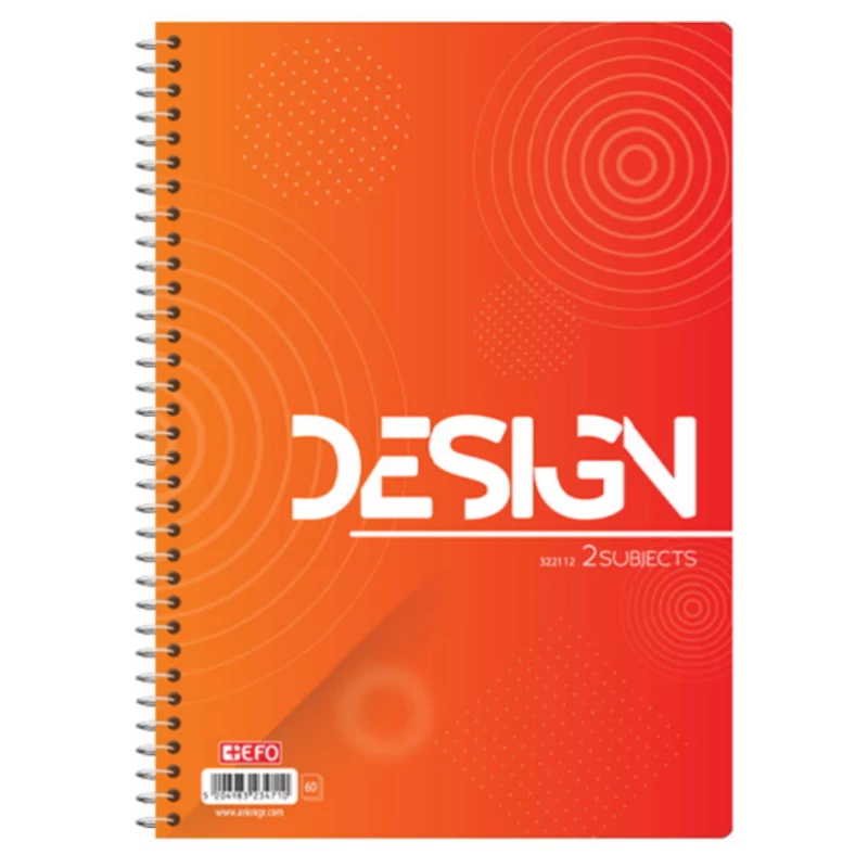 Τετράδιο Σπιράλ Α4 2 Θεμάτων 60Φ Design Πορτοκαλί 33x23cm 322112