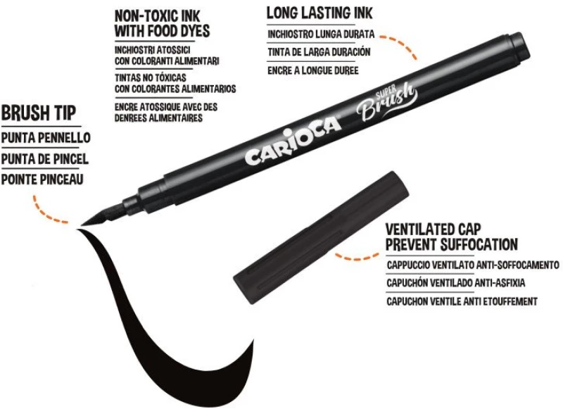 Μαρκαδόροι Ζωγραφικής Λεπτοί Carioca Super Brush 10τεμ 42937