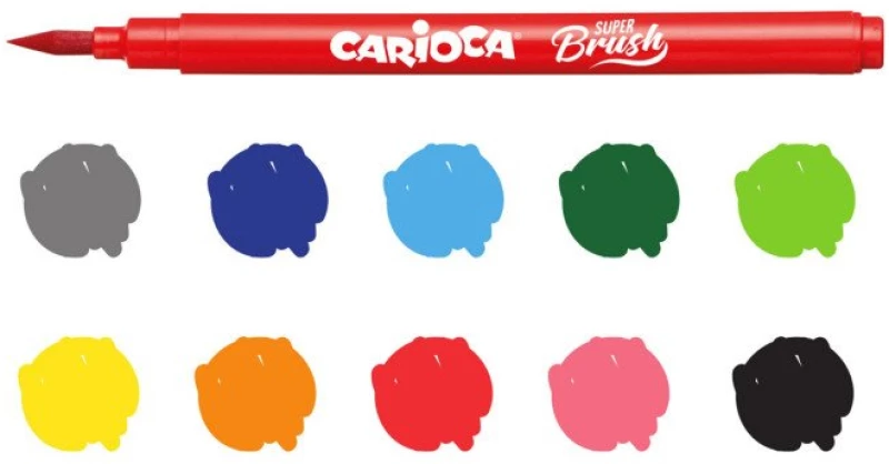 Μαρκαδόροι Ζωγραφικής Λεπτοί Carioca Super Brush 10τεμ 42937