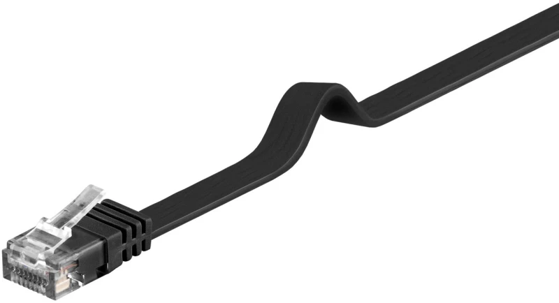 Goobay Καλώδιο U/utp Cat6, 95381, Flat, Awg 32/7, Copper, 10m, Μαύρο