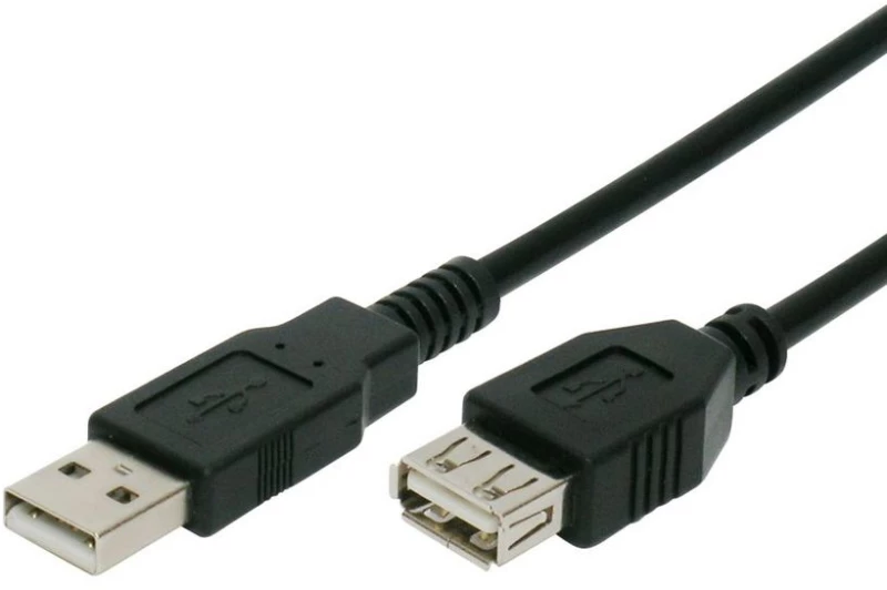 Powertech Καλώδιο Usb Αρσενικό Σε Θηλυκό Cab-u011, Copper, 1.5m, Μαύρο