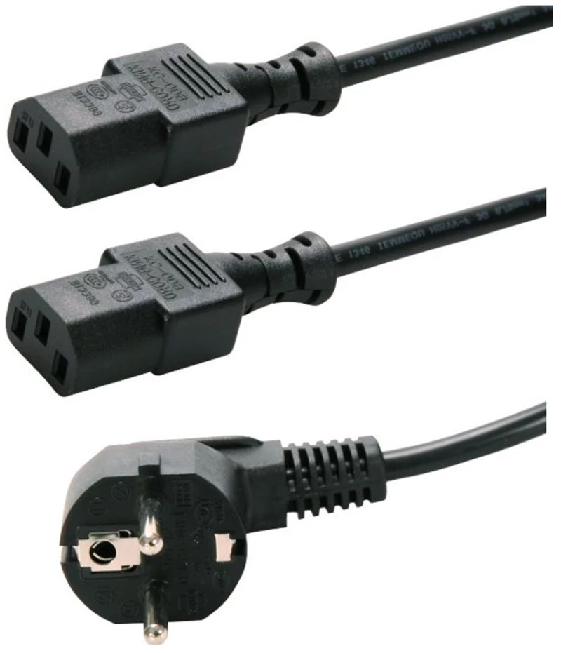 Powertech Καλώδιο Τροφοδοσίας Pc Για Σύνδεση 2 Συσκευών P009, 3pin, 1.5m