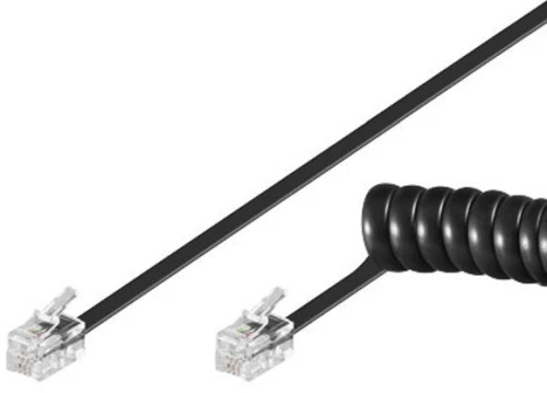 Goobay Καλώδιο Τηλεφώνου 68002, Spiral, Rj10 4p4c, Cca, 4m, Μαύρο