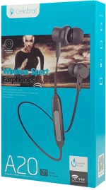 Celebrat Bluetooth Earphones A20 Με Μαγνήτη 10mm Bt 5.0 Μαύρα
