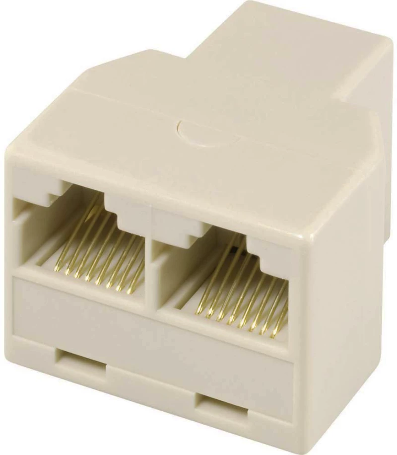 Powertech Αντάπτορας Rj45 (f) Σε 2x Rj45 (f) Cab-n128, Λευκό