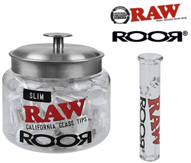 Raw Roor Glass Tip - Γυάλινη Τζιβάνα Slim Με Στρογγυλό Επιστόμιο