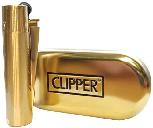 Clipper Αναπτήρας Μεταλλικός Μεγάλος - Gold Metal