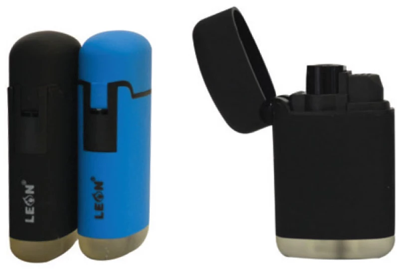 15x Leon Αναπτήρας Αντιανεμικός - Μεγάλος Cobble Fluo Blue & Black (170249)