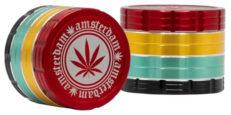 Amsterdam Grace Glass Grinder Τρίφτης Rasta (2) 50mm Aluminium - 4 Parts