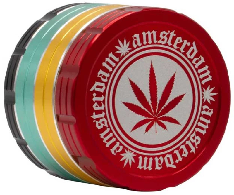 Amsterdam Grace Glass Grinder Τρίφτης Rasta (2) 50mm Aluminium - 4 Parts