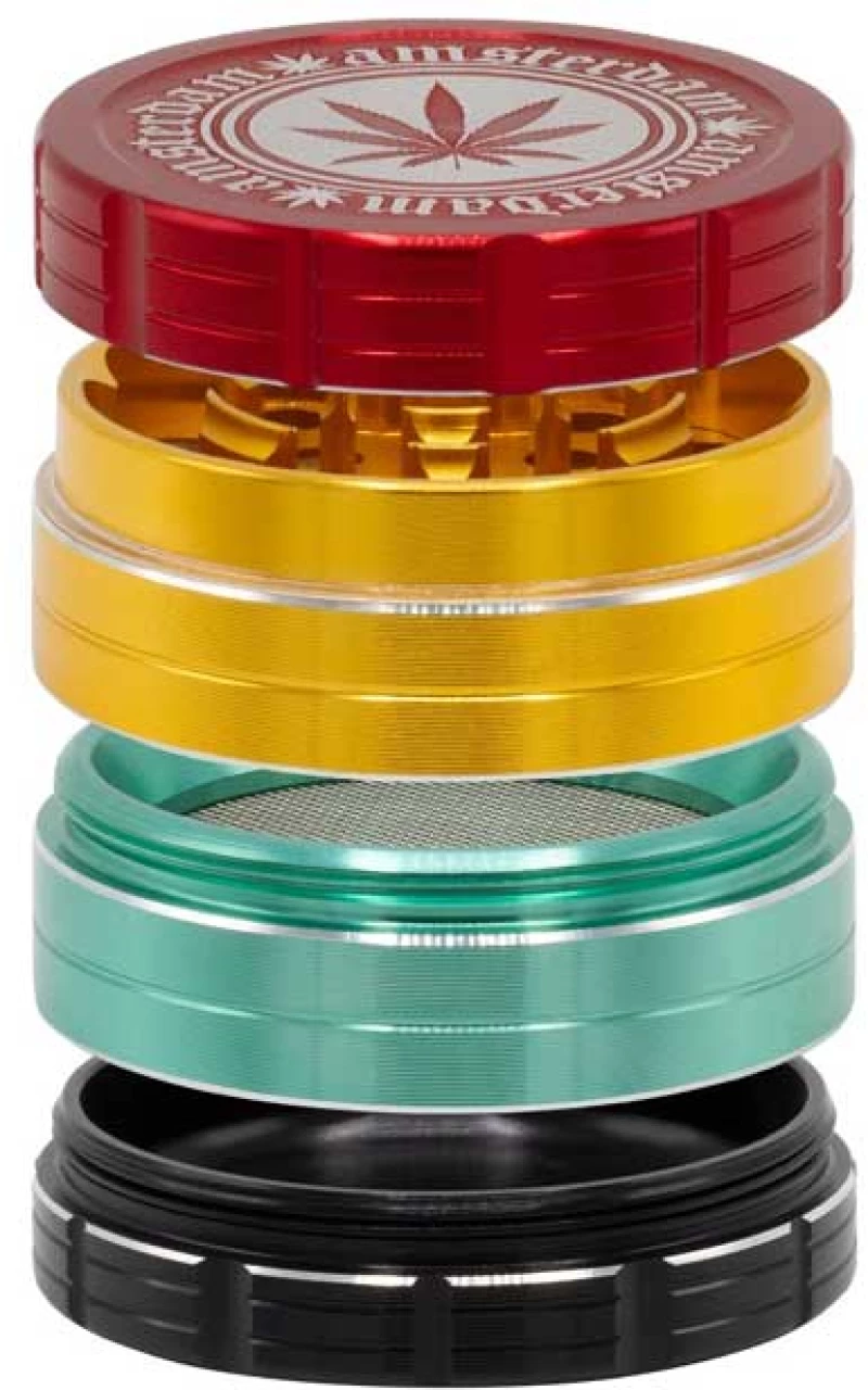 Amsterdam Grace Glass Grinder Τρίφτης Rasta (2) 50mm Aluminium - 4 Parts