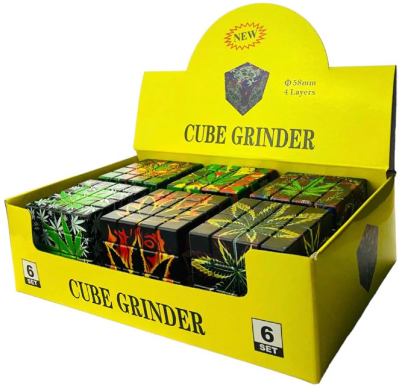 Grinder Τρίφτης Μεταλλικός All Magnetic Cube Leaf 58mm - 4 Parts