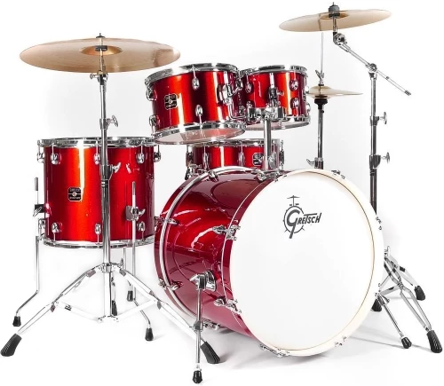 Gretsch Energy 5-piece Set, 20" Bass - Wine Red (with 13" Hi Hat, 16" Crash, 20" Ride)
