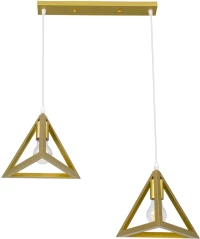 Globostar® Triangle 00615 Μοντέρνο Κρεμαστό Φωτιστικό Οροφής Δίφωτο Χρυσό Μεταλλικό Πλέγμα Μ60 X Π22 X Y130cm