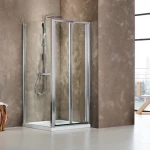 Devon Primus Plus Bi-fold Chrome Clean Glass 100x185 - Πτυσσομενη Καμπίνα Από Τοίχο Σε Τοίχο