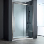 Devon Noxx Slider Black Brushed Pvd Clean Glass 140x200 - Καμπίνα Από Τοίχο Σε Τοίχο