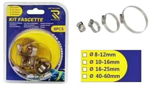 Σετ Σφιγκτήρες Σωλήνα - 8pcs - 119440