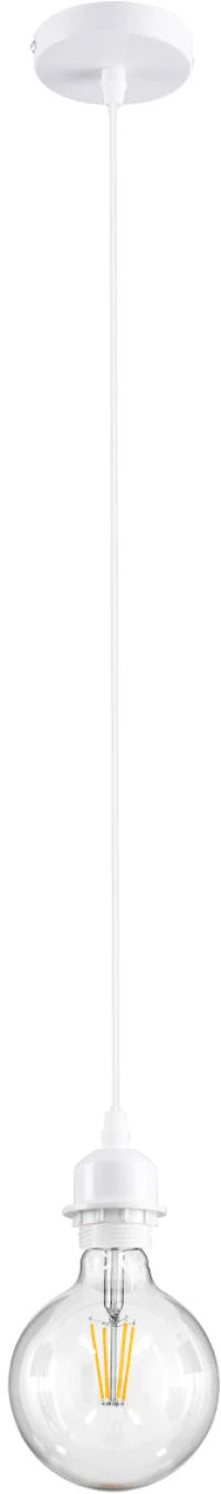 Globostar® 36217 Hanna Μοντέρνο Κρεμαστό Φωτιστικό Οροφής Ανάρτηση Με Λευκό Ντουί E27 Για Τοποθέτηση Καπέλων Φωτιστικών Μονόφωτο Λευκό Φ4 X Y110cm
