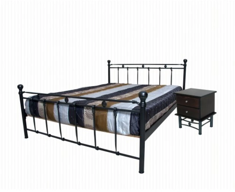 Μεταλλικό Κρεβάτι Metal Casa Κόμπος 1 Γκρι 100 X 200