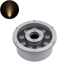 Globostar® Underwater-fina 90674 Υποβρύχιο Φωτιστικό Σποτ Ειδικό Για Σιντριβάνια Led 9w 990lm 30° Dc 24v Αδιάβροχο Ip68 Φ16 X Υ8cm Θερμό Λευκό 3000k - Ανοξείδωτο Ατσάλι - 3 Years Warranty