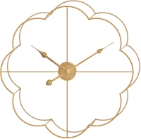 Ρολόι Τοίχου Χρυσό Μέταλλο 60x60x5cm