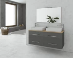 Torino 120 Anthracite Top 1 - Έπιπλο Μπάνιου Με 2 Νιπτήρες & Καθρέπτη