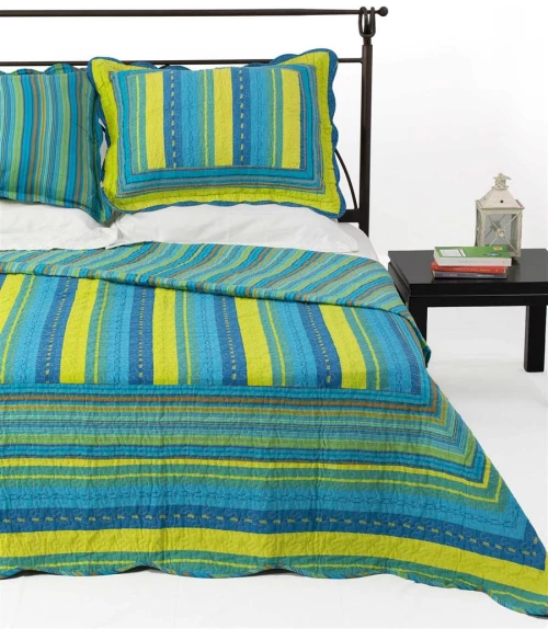 Κουβερλι Σετ (220cm X 240cm + 2 X 50cm X 70cm) 8013 Μπλέ - -