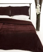 Κουβερλι Σετ (220cm X 240cm + 2 X 50cm X 70cm) Velvet Μελιτζανί - -