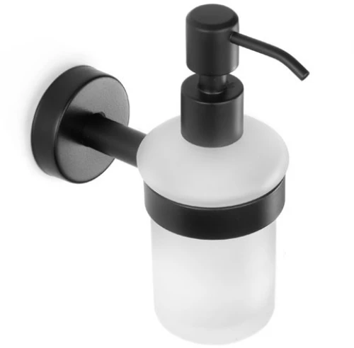 Karag Uno Δοχείο Υγρού Σαπουνιού Γυάλινο Μαύρο Ματ