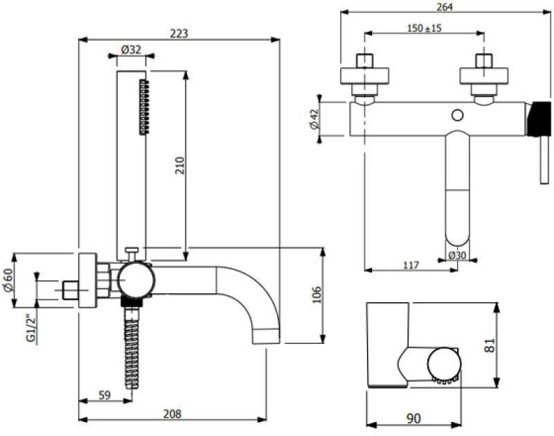 Armando Vicario Industrial Inox Finish 512100 - Μπαταρία Λουτρού