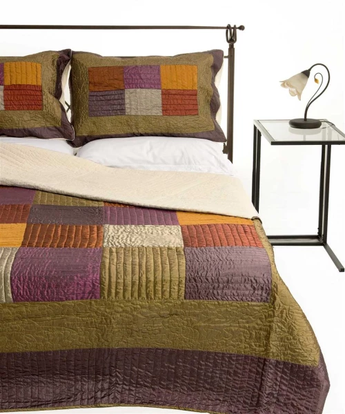 Κουβερλι Σετ (220cm X 240cm + 2 X 50cm X 70cm) 6153 Λαδί - -