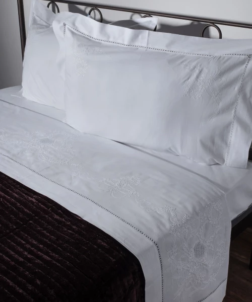 Χειροποιητο Anebato Σεντονι 2827 Τεσσαρων Τεμαχιων (225cm X 270cm) Λευκο - -