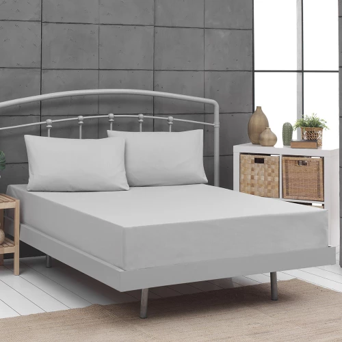 211091 Σεντονι Υπερδιπλο Μονοχρωμο Με Λαστιχο Art 1999 170x200+30 Γκρι Beauty Home