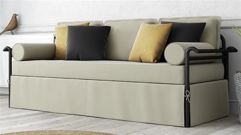 217687 Μεταλλικοσ Καναπεσ Sofa Διθεσιοσ 88x146ek. Μεταλλο Μαυρο