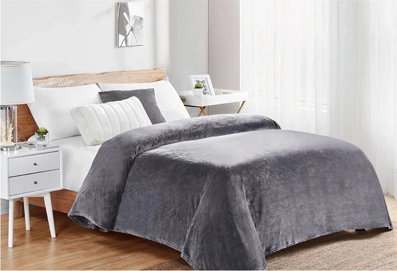 Κουβερτα Coral Fleece Polyester 160x220 Μονόχρωμη 06 Grey Grey Fleece Μονη