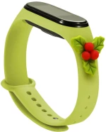 Strap Xmas Replacement Band Strap For Xiaomi Mi Band 6 Mi Band 5 Christmas Holidays Green Mistletoe