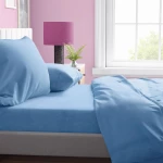 Σεντονια Σετ 4 Τεμ Cotton 100% 220χ240 Solid 498 Sky Blue Sky Blue Σεντονια Υ-δ Βαμβακερα Μονοχρωμα Σετ 4 Τεμ