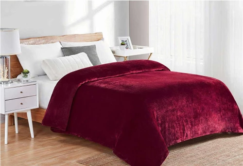 Κουβερτα Coral Fleece Polyester 160x220 Μονόχρωμη 04 Bordeaux Bordeaux Fleece Μονη