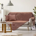 Ριχτάρι Τριθέσιο Micro Velour 180x300 Art 8405 Τριθέσιο Κεραμιδί - -
