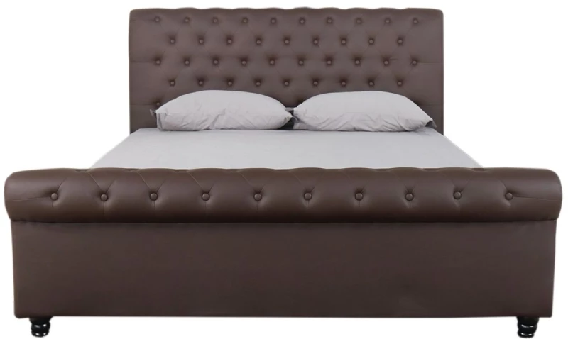 Κρεβάτι Geranium Σκούρο Καφέ Pu 237x170x109cm